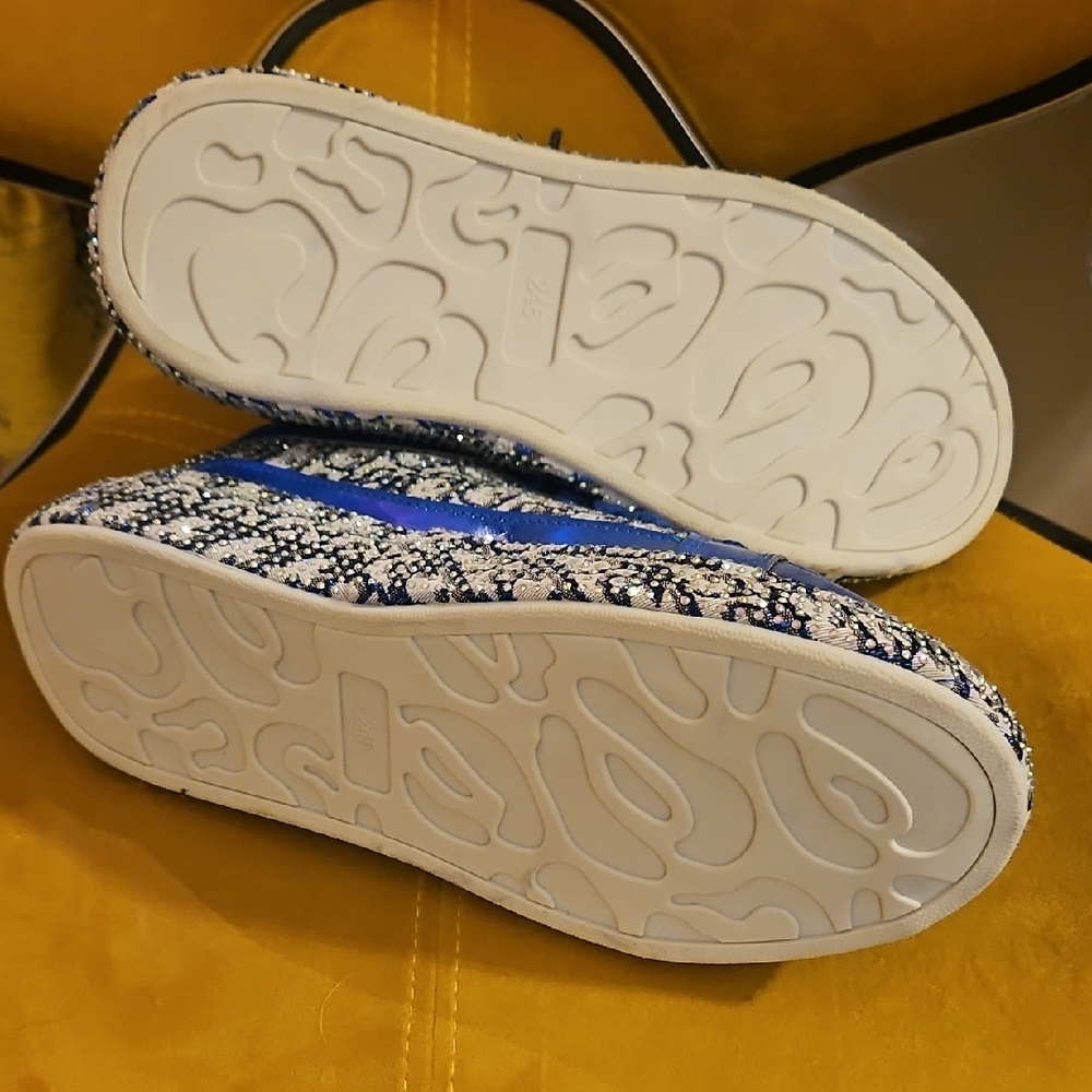Christian Dior Like Royal Blue Patterned Lace-Up Sneakerswith CD logo - Picture 6 of 7